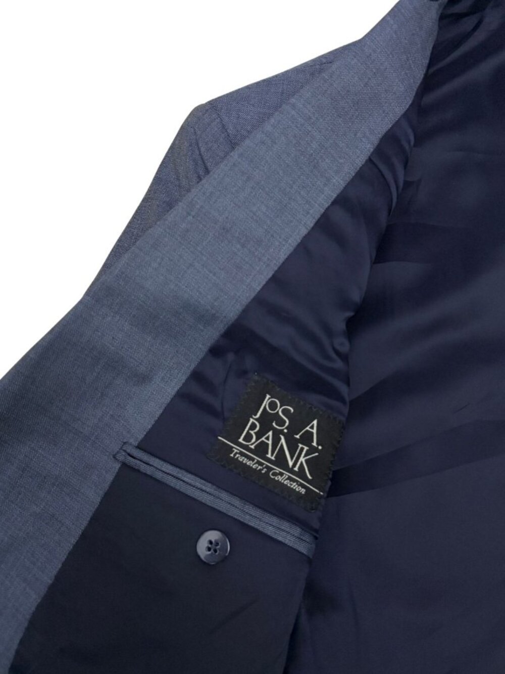 JOS A BANK Wool Business Suit Blue Blazer Dress Pants Formal Jacket Mens 39L - Picture 4 of 11